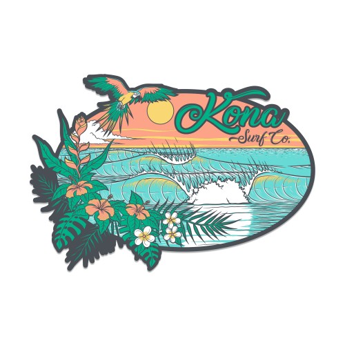 Collectible Vinyl Sticker in Tropical Sunrise