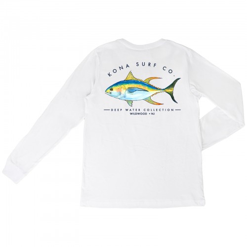 Tuna Boys Long Sleeve Shirt in White