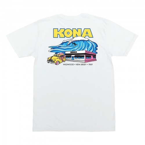 Retro Wave Boys T-Shirt in White/Pink/Blue/Yellow
