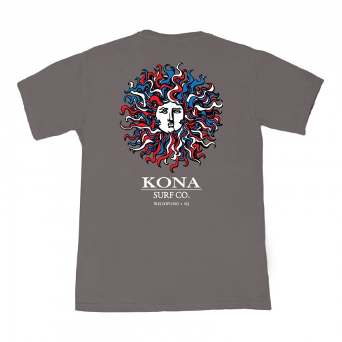 Original Sun Boys Vintage Washed T-Shirt in Graphite/Red/White/Blue
