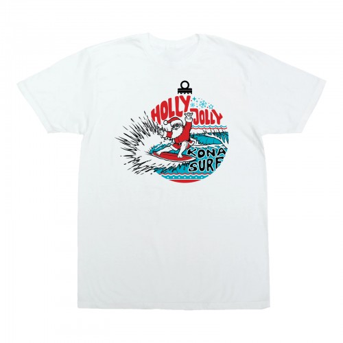 Surfs Up Santa Boys T-Shirt in White/Red/Snow Blue/Black