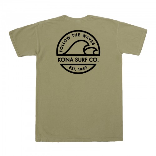 Vintage Wave Boys T-Shirt in Military Green/Black