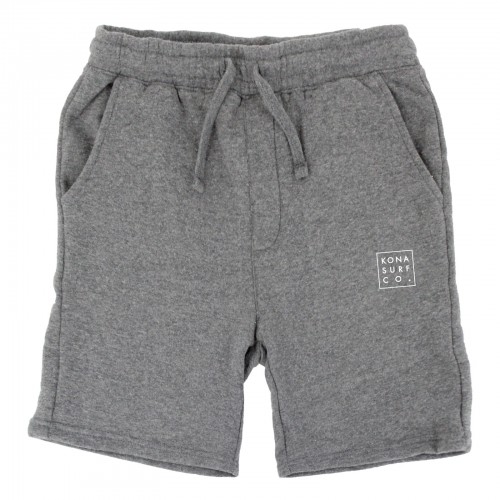 Emblem Boys Sweat Shorts in Nickel/White