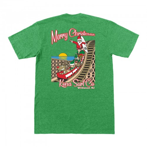 Shaka Santa Boys T-Shirt in Kelly/Red/Green/Brn