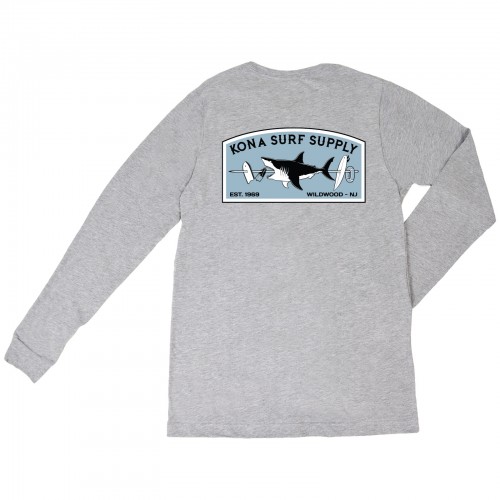 Shark-Kabob Boys UV Sun Protection LS Shirt in Grey Heather