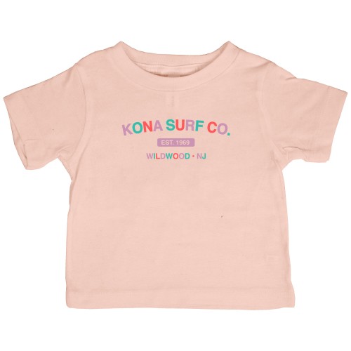The Signature Toddler Girls T-Shirt in Peach Triblend/Prple/Grn/Crl