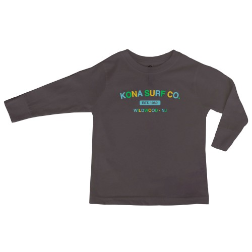 The Signature Toddler Boys Long Sleeve Shirt in Charcoal/Blu/Grn/Gld