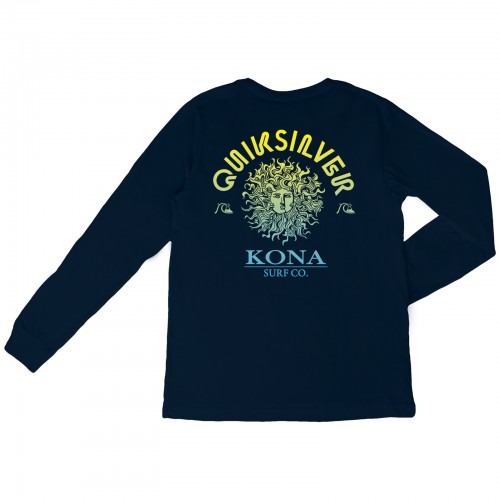 Quiksilver Kona Surf Co Collab Mens Long Sleeve Shirt in Navy/Blazer