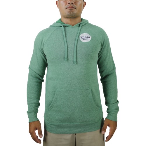 The Dot Stitch Mens Pullover Hoodie in Sea Green/White