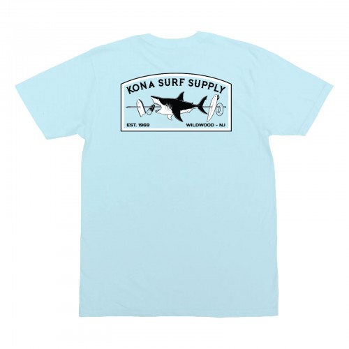Shark-Kabob Mens T-Shirt in Ice Blue/White/Black