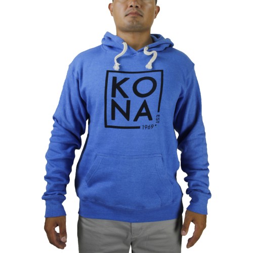 The Stack Mens Pullover Hoodie in Royal Triblend/Black