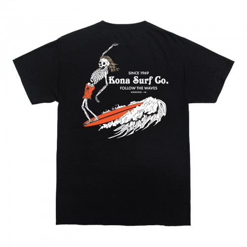 Hang 5 Till the End Mens T-Shirt in Black/Orange/White