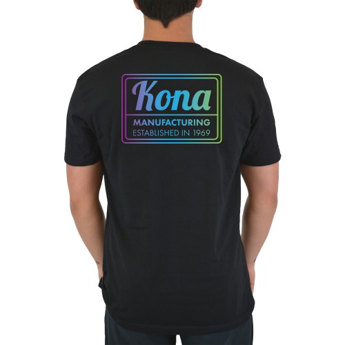 Kona Manufacturing Mens T-Shirt in Black/Purple/Blue/Lime