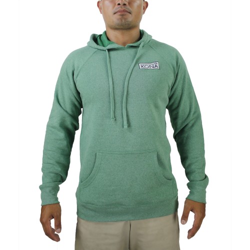 The Patch Mens Pullover Hoodie in Sea Green/White