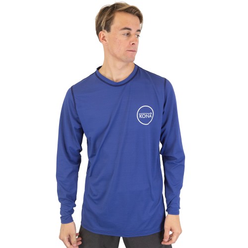 Trace Loose Fit LS Mens Rashguard in Navy/White