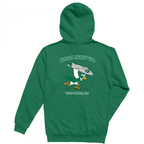 For The Birds Mens Pullover Hoodie in Kelly Green Heather