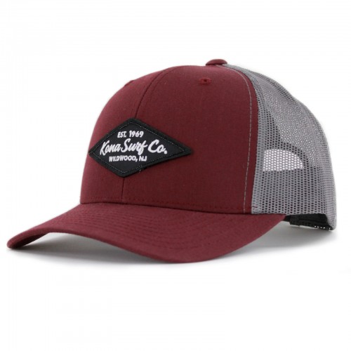 Imprint Mens Trucker Hat in Maroon/Grey