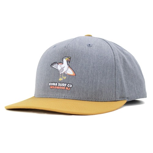 Seagull Mens Snapback Hat in H Grey/Biscuit