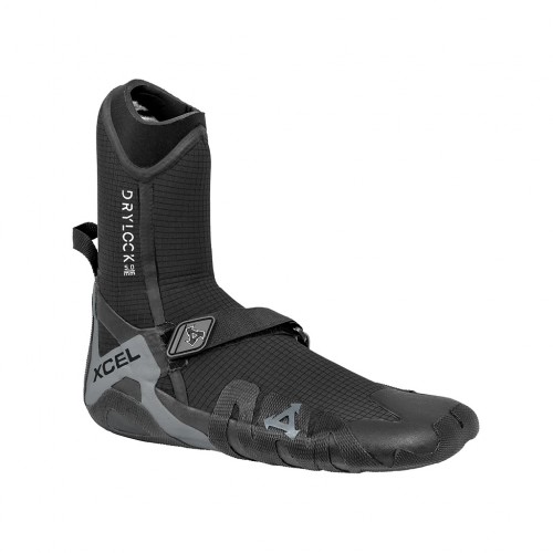 Xcel Drylock 5mm Round Toe Wetsuit Booties in Black/Grey2