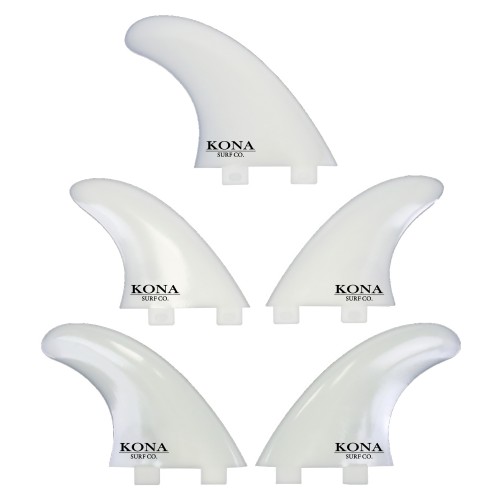 Two Tab (5 Fin) Plastic Shortboard Fins in Natural