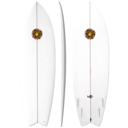 Retro Fish PU Series Surfboard in Clear