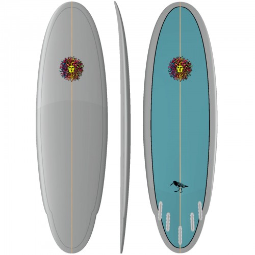 Oyster Catcher PU Series Surfboard in Grey/Teal-Prebook
