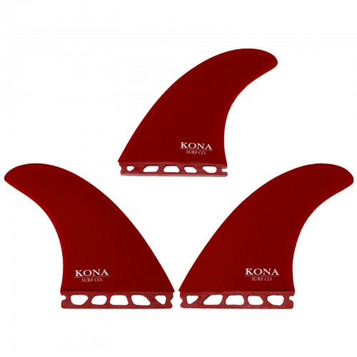 Single Tab (3 Fin) Shortboard Fins in Fiberglass Red