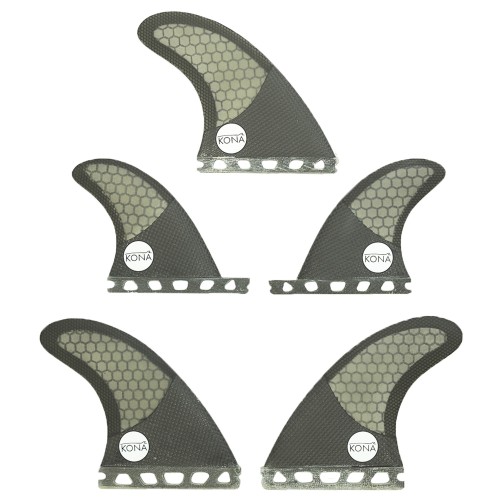 Single Tab (5 Fin) Surfboard Fins in Honeycomb Net