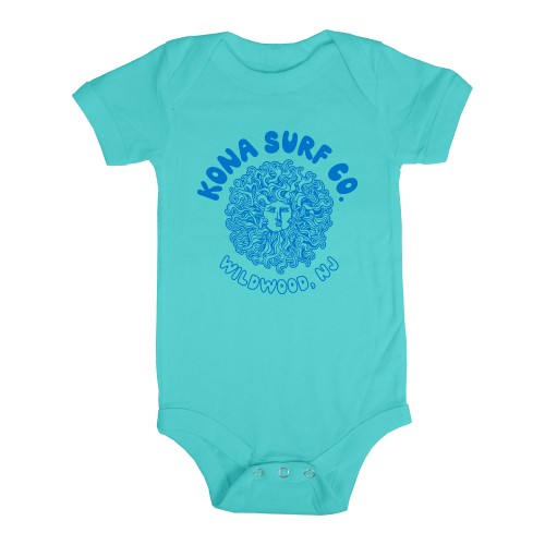Bubble Original Sun Infant Boys Short Sleeve Onesie in Caribbean/Royal