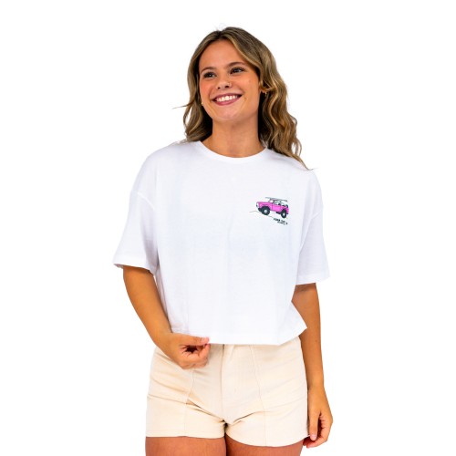 Mountain Swell Womens Cropped T-Shirt in White