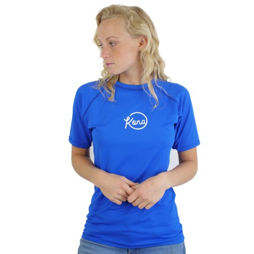 Roundabout Loose Fit SS Womens Rashguard in Royal/White
