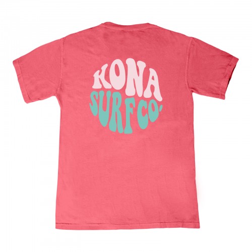 Heat Wave Womens Vintage Washed T-Shirt in Watermelon/Pink/Gumdrop