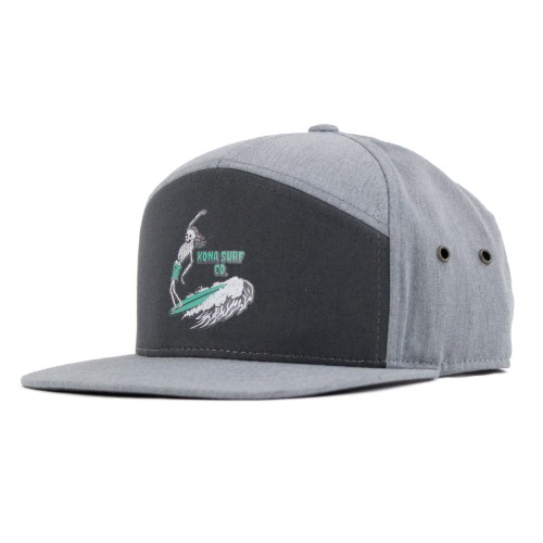 Hang 5 Boys Hat in Charcoal/H Grey/Teal/Wht