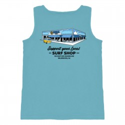 Support Your Local Surf Shop Mens Tank Top in Lagoon
