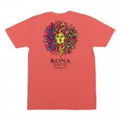 Original Sun Mens T-Shirt in Coral/Retro