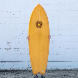 Retro Fish PU Series Surfboard in Mustard Tint