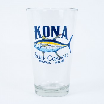 Collectible Pint Glass Drinkware in Fresh Tuna/Clear