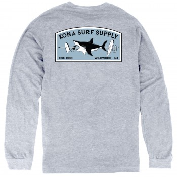 Shark-Kabob Boys UV Sun Protection LS Shirt in Heather Grey