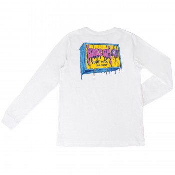 Bubble Gum x Kona Collab  Boys Long Sleeve Shirt in White