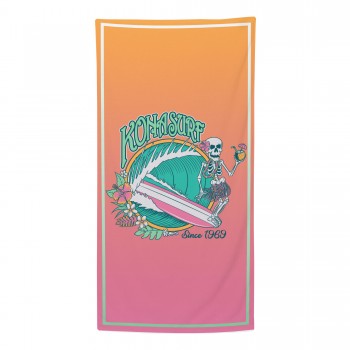 Hula Surfer Beach Towel in Orange/Pink