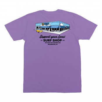 Support Your Local Surf Shop Girls T-Shirt in Heather Team Purple