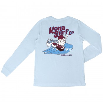 For The Phils Girls Vintage Washed L/S Shirt in Soothing Blue