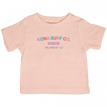 The Signature Toddler Girls T-Shirt in Peach Triblend/Prple/Grn/Crl