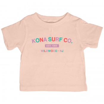 The Signature Infant Girls T-Shirt in Peach Triblend/Prple/Grn/Crl