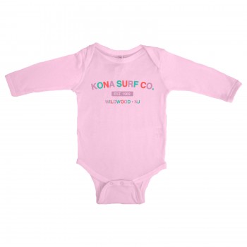 The Signature Infant Girls Long Sleeve Onesie in Pink/Prple/Grn/Crl