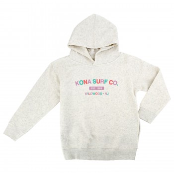 The Signature Toddler Girls Pullover Hoodie in Natural Heather/Prple/Grn/Crl
