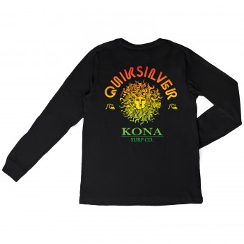 Quiksilver Kona Surf Co Collab Mens Long Sleeve Shirt in Black/Rasta