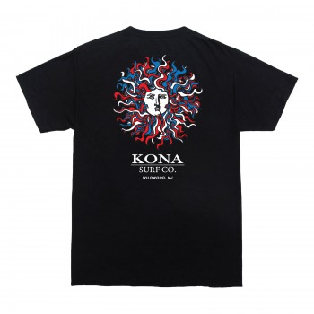 Oakley x Kona Collab Mens T-Shirt in Black/RWB