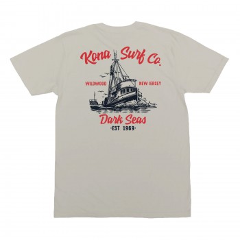 Dark Seas x Kona Collab Mens T-Shirt in Cream