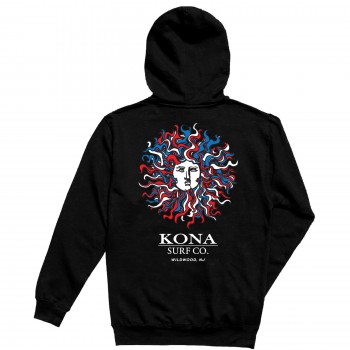 Oakley x Kona Collab Mens Pullover Hoodie in Black/RWB